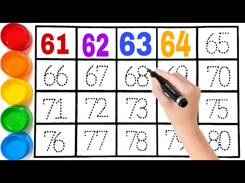 Видео: Число от 61 до 80 // 61 62 63 Цвет числа // название цвета // фонетический звук // Искусство Аритри