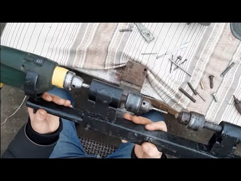 Видео: Он реально работает!!!  Станочек с двумя патронами и дрелью.