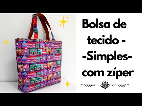 Видео: Простая тканевая сумка на молнии