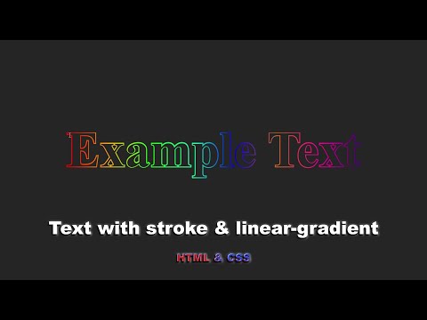 Видео: Текст с обводкой линейным градиентом используя HTML & CSS || Text with stroke linear-gradient CSS