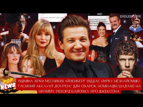 Видео: ЗВИНУВАЧЕННЯ ПРОТИ ДЖЕРЕМІ РЕННЕРА. ТАЄМНИЙ АКАУНТ ДЖЕННІФЕР ЛОУРЕНС. ДЖЕССІ АЙЗЕНБЕРГ РОЗДАЄ ОРГАНИ