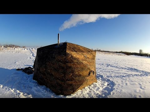 Видео: Испытание палатки с печкой в  -30 С
