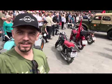 Видео: Ретро пробег и выставка на 9 Мая. Паннония на бодром ходу