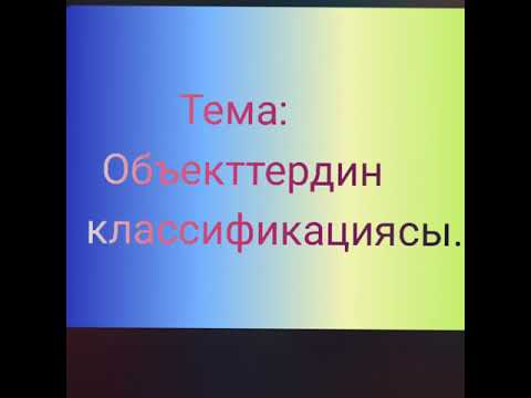 Видео: Объекттердин классификациясы.