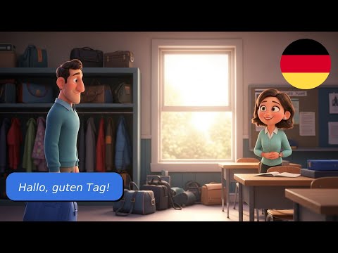 Видео: 10 простых диалогов на немецком (В школе) A1 A2