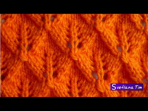 Видео: Красивый Ажурный Узор спицами - АЖУРНЫЕ РОМБЫ для вязания джемпера, кардигана. Вязание спицами № 9