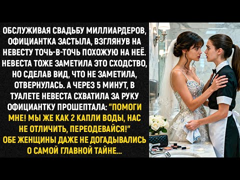 Видео: Обслуживая свадьбу миллиардеров, официантка застыла, взглянув на невесту точь-в-точь похожую на неё.
