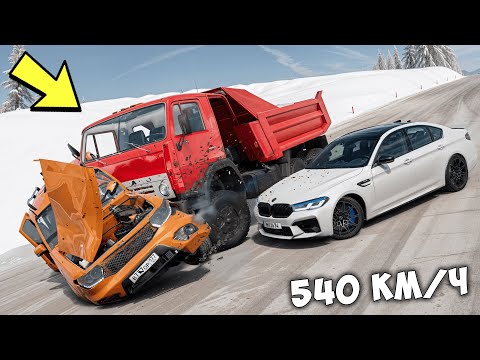 Видео: ЛЕДЯНОЙ СПУСК С ГОРЫ БЕЗ ТОРМОЗОВ НА МАКСИМАЛЬНОЙ СКОРОСТИ В BEAM NG DRIVE