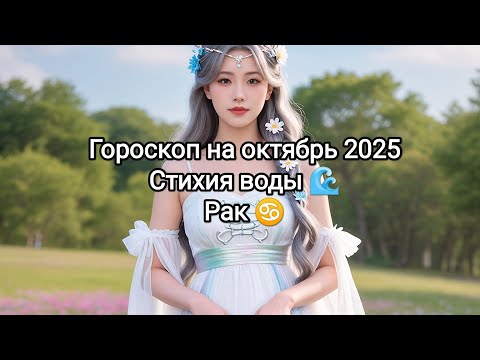 Видео: Гороскоп на октябрь 2025. Стихия воды 🌊. Рак ♋