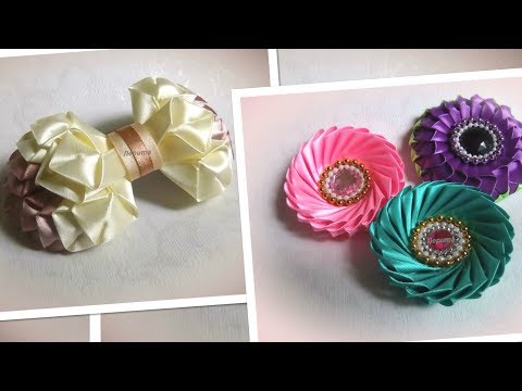 Видео: Бантик из лент,  зефирки канзаши, Мк.