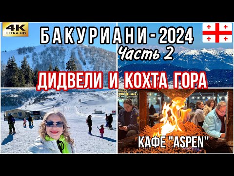 Видео: БАКУРИАНИ. Теплый февраль 2024. Трассы Дидвели и Кохта Гора. Кафе "Aspen"