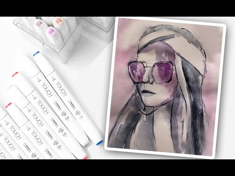 Видео: Портретный скетчинг - подробный видео-урок по модному направлению