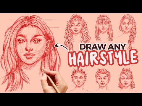 Видео: как рисовать волосы и разные прически для начинающих | пошаговое руководство