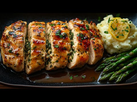 Видео: 🥩 Фаршированные куриные стейки с пюре из трав и лимонной спаржей — просто шикарно!