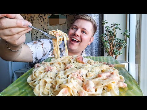 Видео: МУКБАНГ😋 ПАСТА ФЕТУЧИНИС С ЛОСОСЕМ🍝 ДОМАШНЯЯ НЕЗАБУДКА, ЧАТИКИ, ПИРАТСКАЯ ЖИЗНЬ И ТД...