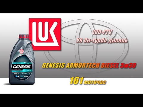 Видео: Lukoil Genesis Armortech Diesel 5w30 (отработка из Toyota LC 200, 161 м.ч., би-турбодизель).