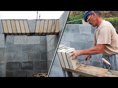 Видео: Прямая клинчатая кирпичная перемычка