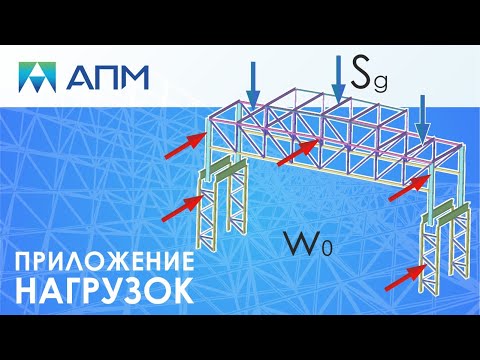 Видео: Промздание. Часть 4. Задание граничных условий. Приложение нагрузок. Составление комбинаций.