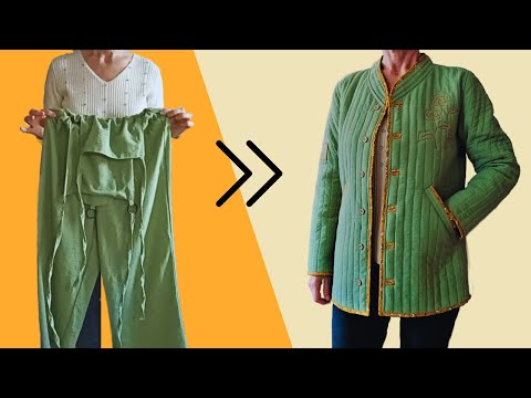 Видео: Переделала старые штаны в стильную телогрейку без выкройки