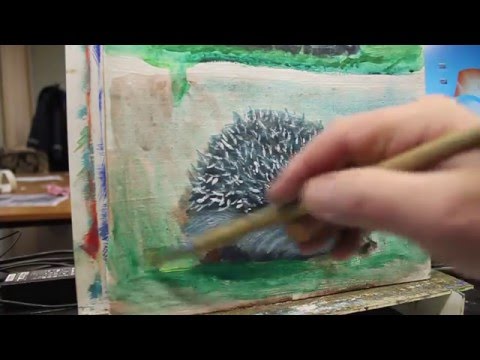 Видео: Рисуем ёжиков разными живописными методами