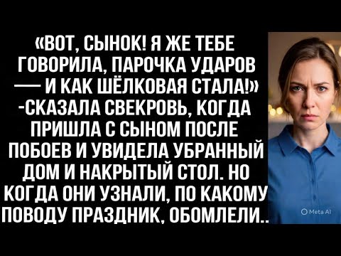 Видео: «Вот, сынок! Я же тебе говорила, парочка ударов — и как шёлковая стала!» — сказала свекровь, когда..