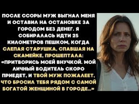 Видео: Муж выгнал меня и оставил на остановке. Вдруг слепая старушка прошептала: Притворись моей внучкой...