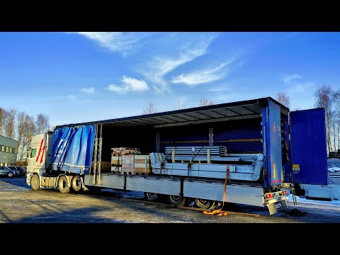 Видео: Загружаем сборный груз на север Норвегии! Бытовые условия в кабине!
