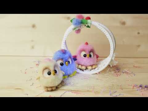 Видео: Мастер-класс по сухому валянию из шерсти, для начинающих. Как сделать пушистых, разноцветных цыплят.