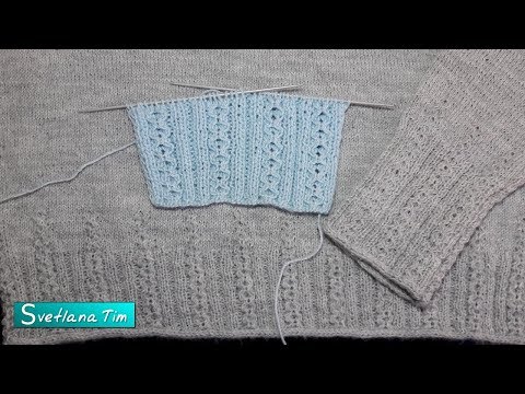 Видео: Резинка 2x2 и восьмерки. Вязание спицами # 624