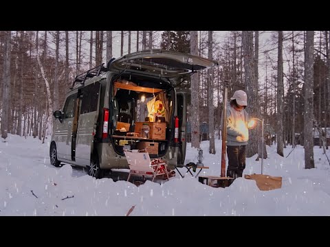 Видео: -5℃, первый раз в походе по снегу на минивэне