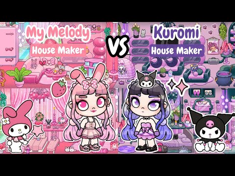 Видео: Avatar World Free My Melody 💕 против Kuromi 💜 Bubble Glam House Maker | Pazu | Идеи для дома в Av...
