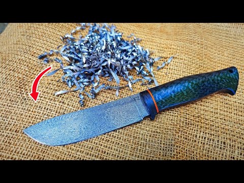 Видео: Как сделать ЧЕРНЫЙ нож из стружки булатной стали