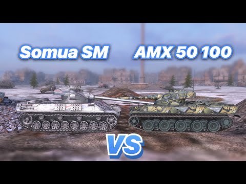Видео: НА ЗАБИВ#82 | Битва Французских Барабанов | Somua SM vs AMX 50 100 | WoT Blitz | Zlobina Liza