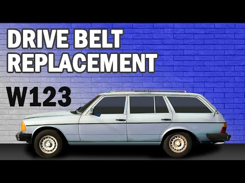 Видео: Замена приводного ремня Mercedes-Benz W123 для 300TD, 230, 240D, 280CE, 280E, 300CD и 300D