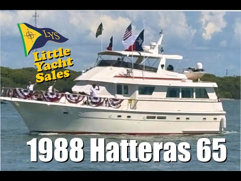 Видео: [ТУР НА ЛОДКЕ] - 1988 Hatteras 65 - Little Yacht Sales