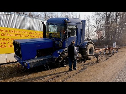 Видео: ВЗОРВАЛОСЬ КОЛЕСО | Трактор К-700 с кабиной Renault Magnum