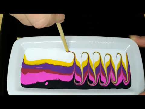 Видео: Fluid Art: как нарисовать узоры ВИЛКОЙ и ПАЛОЧКАМИ. Aрт терапия красками.