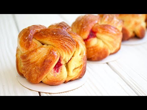 Видео: СЛОЕНАЯ БРИОШЬ С МАЛИНОЙ /  Brioches feuilletées à la framboise