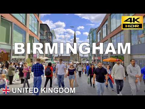 Видео: Бирмингем – Исследование города во время 2-часовой прогулки в выходные 🇬🇧 Великобритания август 2025