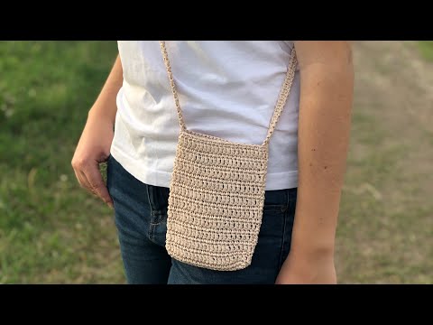 Видео: Raffia phone bag сумочка для телефона из рафии