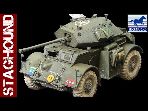 Видео: Бронеавтомобиль Staghound Mk III (модель Bronco в масштабе 1:35)