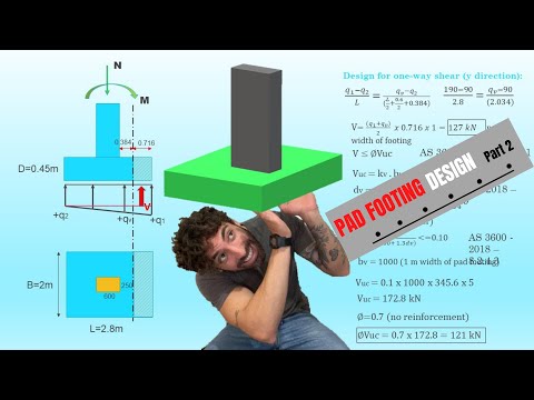 Видео: Проектирование блочного фундамента, часть 2. Пример с осевой нагрузкой и моментом