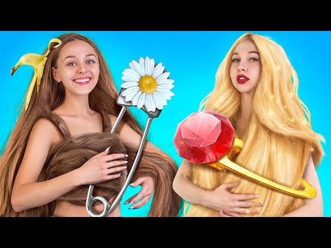 Видео: Гига длинные богатые волосы vs гига длинные бедные волосы