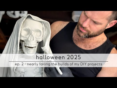 Видео: Хэллоуин 2025: эпизод 2 — создание 3-футовой тыквы и возведение надгробного памятника в виде скелета