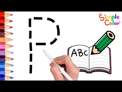 Видео: Для детей Азбука | Учим алфавит | Изучение слов в классе | Как написать алфавит - Простой цвет