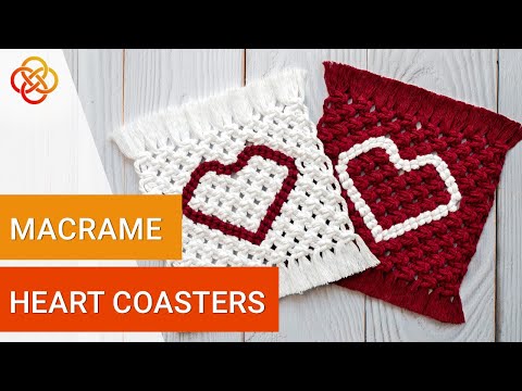 Видео: Двухцветная салфетка с сердцем | Macrame DIY | Урок макраме