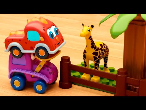 Видео: 🚗 Машинки Мокас – Серия 48 – Зоопарк из лего 🦒 | Добрый мультик для малышей про машинки