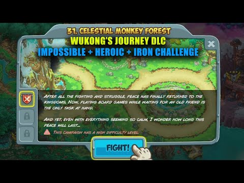 Видео: Прохождение Kingdom Rush 5 Alliance - 31 Celestial Monkey Forest | Wukong's Journey DLC (Impossible)