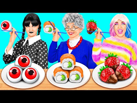 Видео: Кулинарный Челлендж: Уэнсдей Против Бабушки | Кулинарная битва с Секретными Гаджетами Fun Challenge