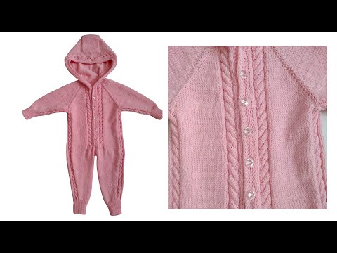 Видео: Вяжем комбинезон с капюшоном для новорожденного спицами.